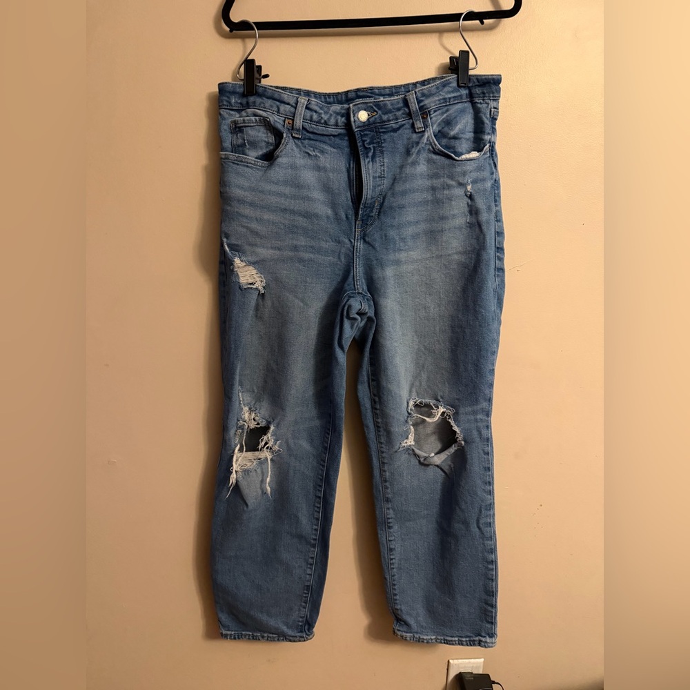Old Navy OG High rise loose Blue Ripped Boyfriend Jeans